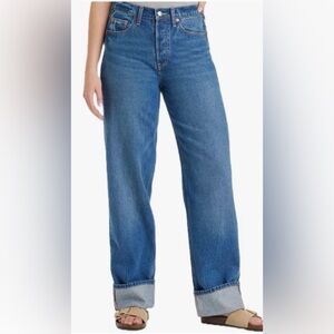 Universal Thread Mid-Rise 90’s Baggy Cuffed Size Blue Women's Jeans